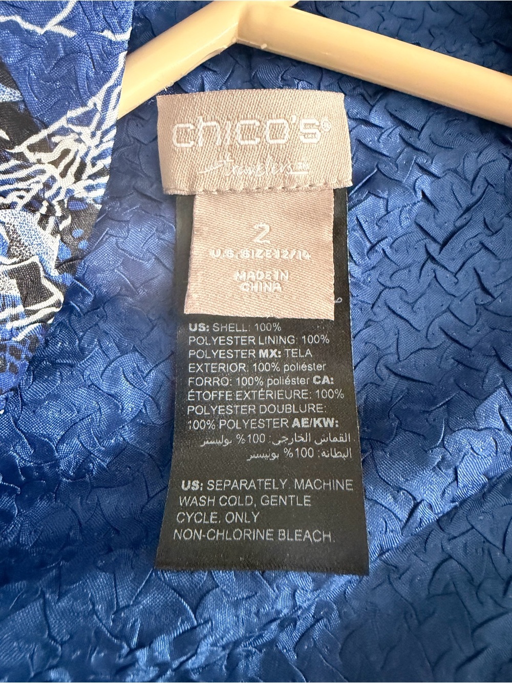 CHICO’S Blue Floral Open-Front Jacket - Picture 5 of 9